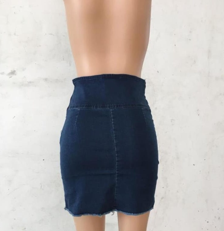 New Women's Jeans Short Skirt Ladies High Waist Skirt