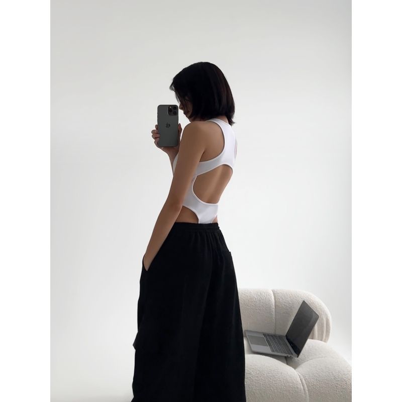 Summer New Backless Sleeveless Stretch Jumpsuit Vest For Women