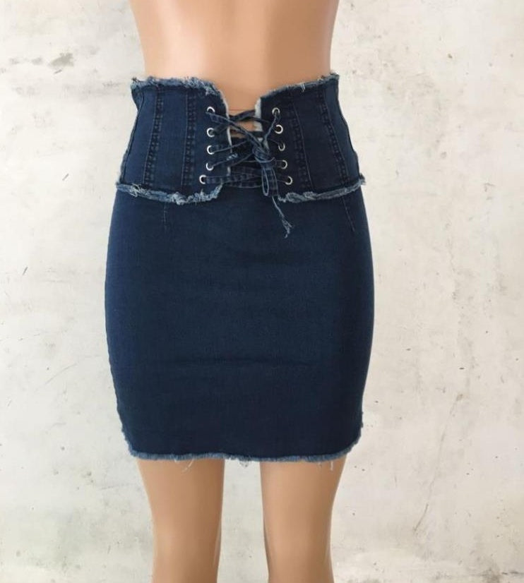 New Women's Jeans Short Skirt Ladies High Waist Skirt